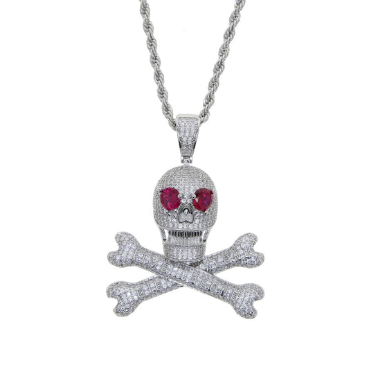 Skull with Ruby Eyes Pendant